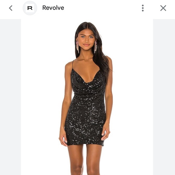 JAYGODFREY Dresses & Skirts - New w tag: REVOLVE x JAYGODFREY Baldwin Black Sequin Cowl Neck Mini Dress